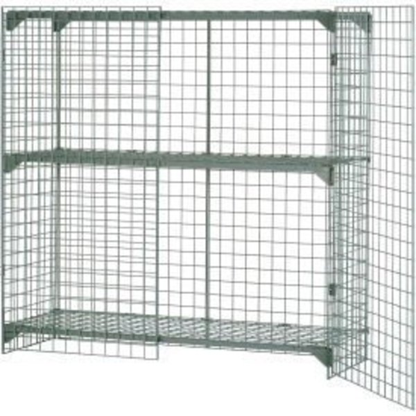 Global Equipment Wire Mesh Security Cage Locker, 36"Wx24"Dx48"H, Gray, Unassembled 184084